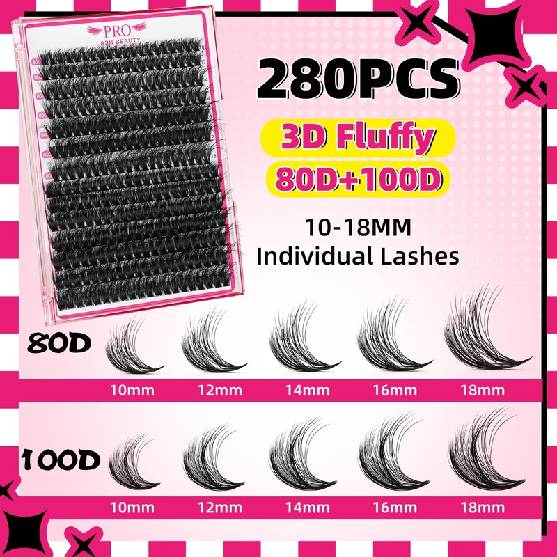 PRO DIY Lash Extension Kit Individual Lashes Kit with 280