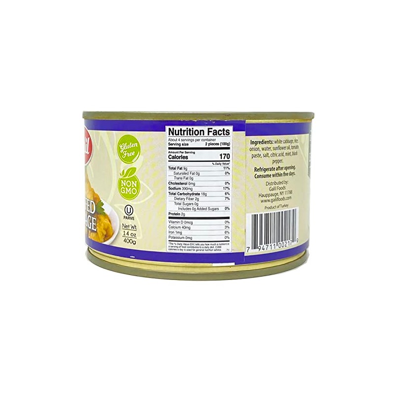 Galil Stuffed Cabbage – 14 Ounce – Ready to Eat