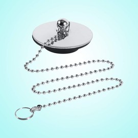 AUNMAS Tapón para Fregadero de Cocina, Tapón de Desagüe de Bañera de Acero Inoxidable con Cadena Tapón de Bañera Accesorios para Baño