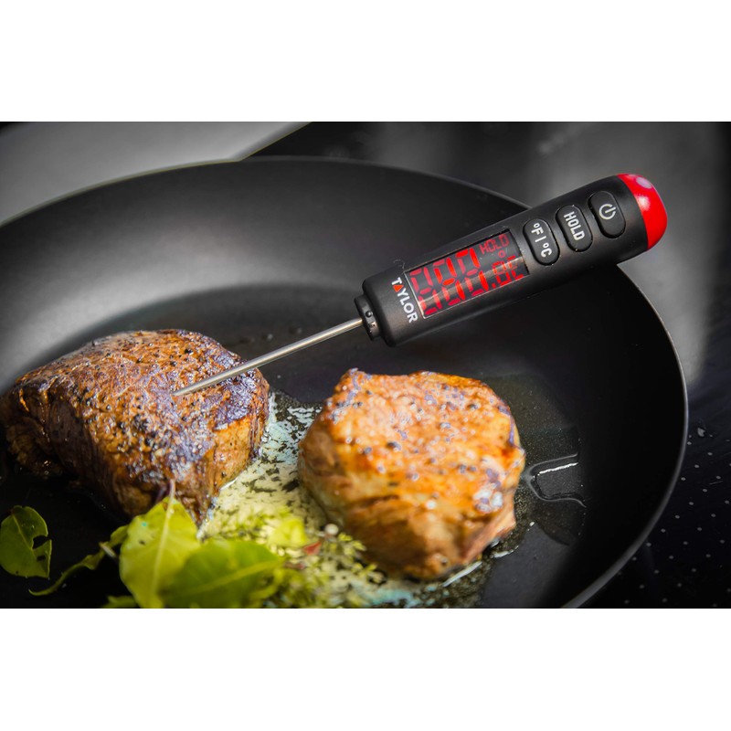 Taylor Pro digitales Thermometer, mit hellem LED Bildschirm, für Fleisch,