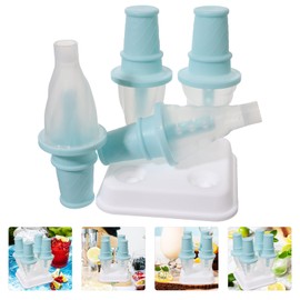 DOITOOL Popsicle Mold with 4 Pops, Silicone Ice Cream Molds Reusable Ice Pop Makers Easy Release Popsicle Tray for DIY Ice Cream Homemade Ice Pop