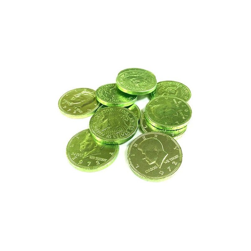 Fort Knox Kiwi Green Milk Chocolate Coins - 1 LB