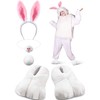 Giegxin 5 Pcs Adult Easter Bunny Costume White Rabbit Costume