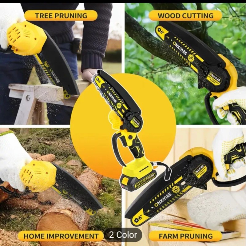 TOOLIFE Mini 6 Inch Rechargable Chainsaw 550W Motor 21V Battery