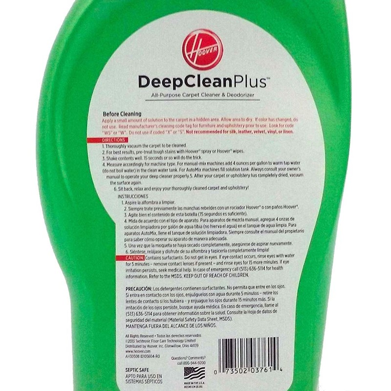 16 OZ Hoover Deep Clean Plus All Purpose Carpet Cleaner