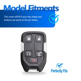 for GMC Key Fob Cover with Diamond Keychain Compatible with 2019 2020 2021 2022 Silverado Sierra 1500 2500HD 3500HD Terrain Acadia Smart Key