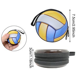 Honbay 5PCS Sports Ball Pattern Coin Purse Trinkets Pouch Baseball Basketball Tennis Volleyball Soccer Storage Case Box Organizer Bag for Earphone USB Flash Drive Necklace Bracelets Earrings