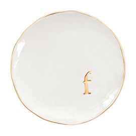 COLLECTIVE HOME - Ceramic Jewelry Tray, Decorative Trinket Dish for Rings Earrings Necklaces Bracelet Watch Keys, Birthday Mother's Day Christmas Gift for Women, 4.75", Glossy (f)