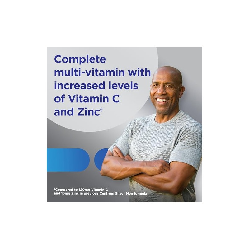 Centrum Silver Men's 50+ Multivitamin with Vitamin D3, B-Vitamins, Zinc