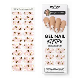 MOYOU LONDON Semi Cured Gel Nail Strips - 20 Pcs. Nail Wraps for Salon-Quality Manicure - Works with Any UV Nail Lamp - Easy to Apply, Trim, & Remove Gel Nail Stickers