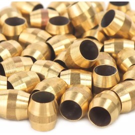 LTWFITING 1/8인치 황동 압축 슬리브 페럴 피팅 250팩 [1/8 -5/16] LTWFITING 1/8 inch Brass Compression Sleeve Ferrule Fitting 250 Pack [1/8 - 5/16]