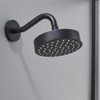 RANDOM Curved Shower Arm with Flange,8-inch S-Shape Matte Black Shower