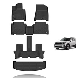 KELCSEECS® All Weather Floor Mats & Cargo Liner for 2024 Hyundai Santa Fe Hybrid Car Mats Trunk Liner Floor Liners Trunk Mat 2024 Santa Fe Hybrid Floor Mats Cargo Mat Black
