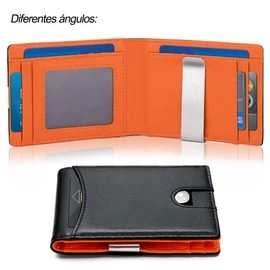 Hombre Carteras de Cuero con Money Clip Lumbor37 Cartera para Hombre RFID Bloquea Billetera de Bifold Cartera de Tarjeta de Crédito