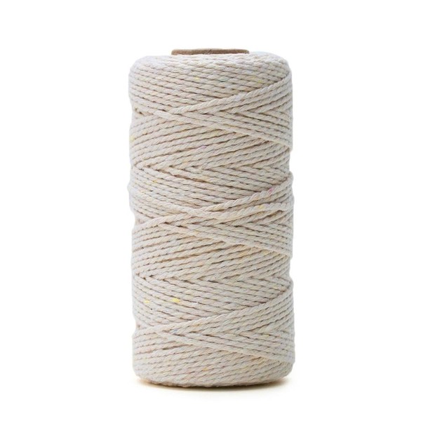 2mm Macrame Cord 300 Feet 2Ply Twisted Cotton Rope Beige