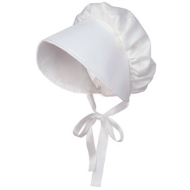 Women's Pioneer Bonnet - Colonial Peasant Amish Hat, Prairie Cap, Nightcap, Maid Cosplay Costume Accessory (Style-C)