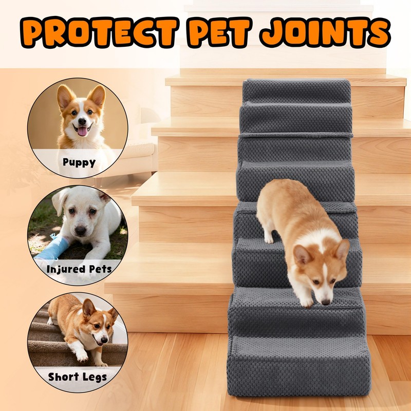 ROYALAY 4 Pack Dog Ramp for Stairs, Interlocking Dog Stairs