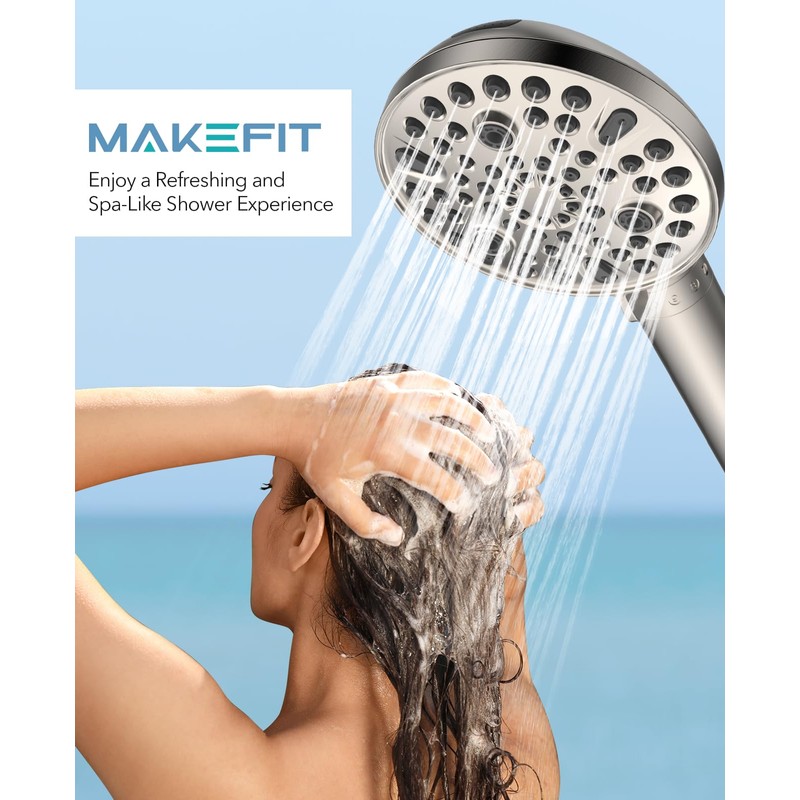 MakeFit Handheld Shower Head with Filter Brushed Nickel - High