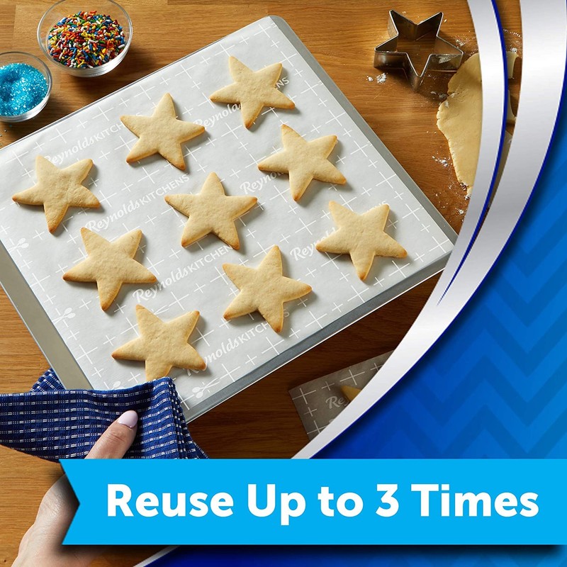 Reynolds Kitchens Cookie Baking Sheets, Pre-Cut Parchment Paper (22 Sheets,