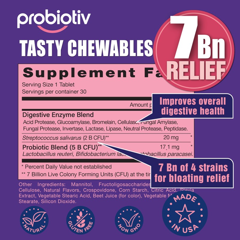 Probiotiv Gas & Bloating Relief for Women 7 Billion CFU