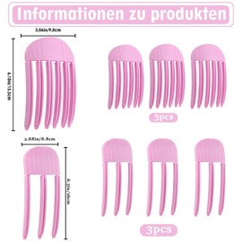 Ceeyoll Flauschige Haarspange, Haarklammer, Wurzellifting-Clip, flauschiger Haaransatz-Clip, geeignet für Frisuren, die einen flauschigen Pony und eine hohe Krone benötigen (Pink, 4 Stück)。