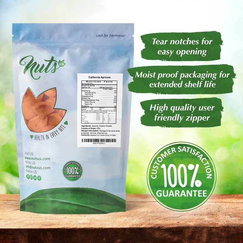 NUTS U.S. - California Sun Dried Fancy Apricots | Juicy
