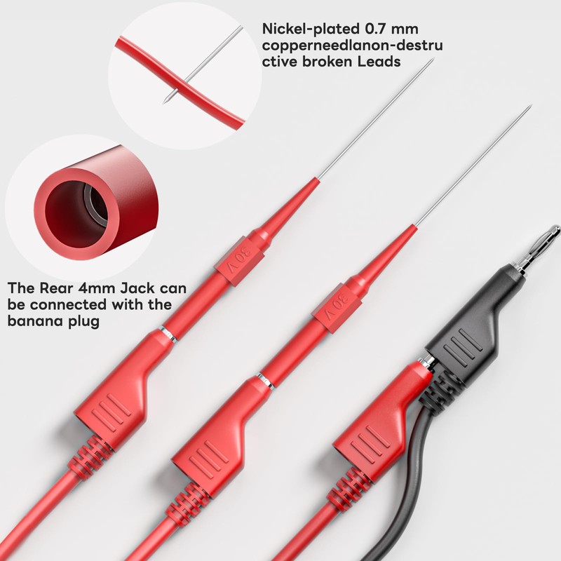 Cleqee Test Lead Kit 6pcs Stackable Banana Plug Cable 1M