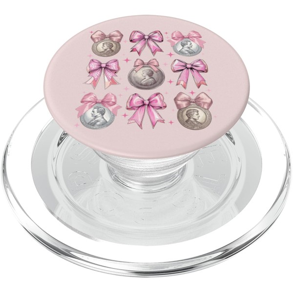 Coquette Bow Coin Collector Coin Collecting Numismatics Girl PopSockets PopGrip