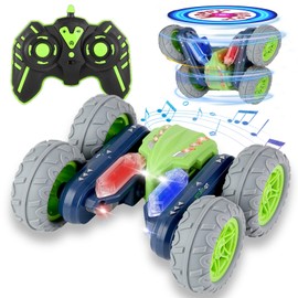 OSQI RC Rotating Stunt Car - 2.4Ghz Flowering Remote Control Cars Toy Double Sided Rotating 360° Flips, with LED Offroad Indoor Outdoor Sand Grass Garden Toy Cars Gifts for Boys Kids