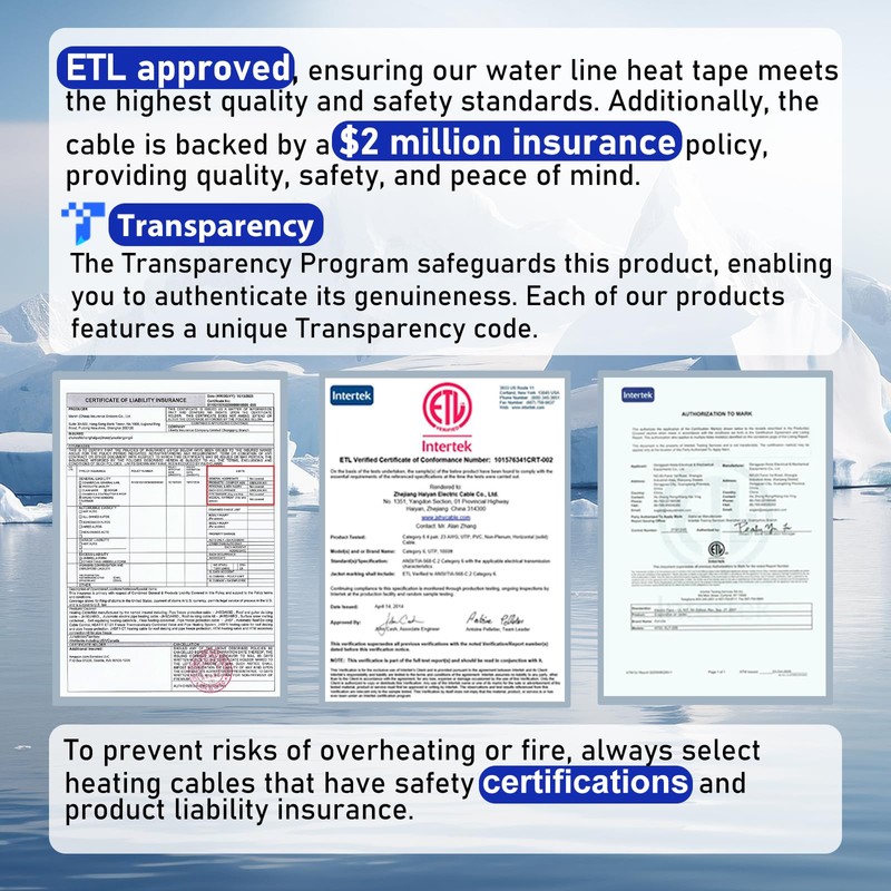 HEATIT 5JHSF 100Ft High-Efficiency Self Regulating Heat Tape Freeze Protection,