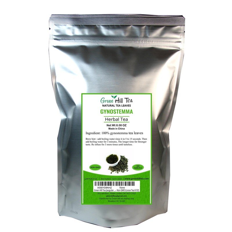 Green Hill Tea Jiaogulan Loose Leaf Tea - Caffeine-Free Ginseng