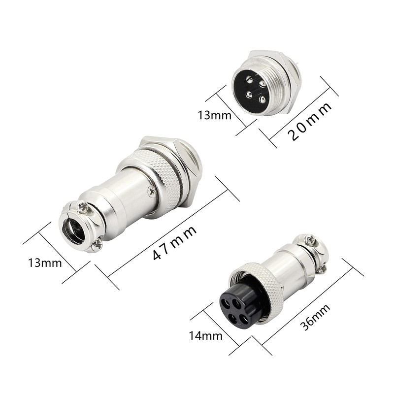 GELRHONR Aviation Plug 4 Pin 16 mm Thread GX16 Aviation
