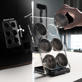 IKAPE Espresso Filter Basket Display Stand, Portafilter Basket Holder, 6pcs Portafilter Filter Basket Acrylic Stand for 54mm/58mm Precision Basket