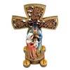 Beautiful Christmas 14" H Tabletop Nativity Cross. One Piece Nativity