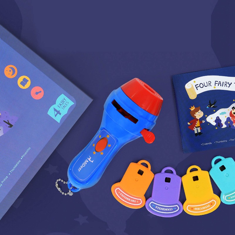Mini Sleeping Story Telling Flashlight Projector Torch Educational Child Kid