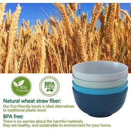 Homestockplus 34 Oz Large Soup Bowls, 8 Pieces Deep Cereal Bowls, Unbreakable Color Kitchen Bowl for Oatmeal, Ramen, Dessert, Snack, Light Weight BPA-Free Microwave Dishwasher Safe Bowls Set