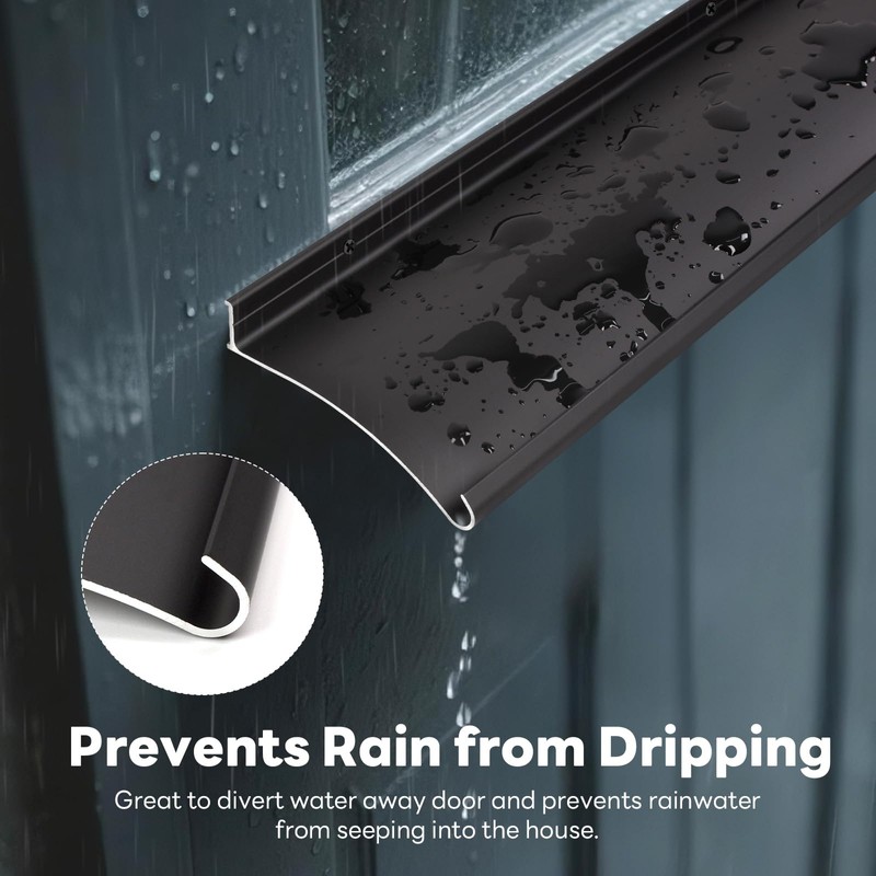 Heneymo 4" Extra-Wide Door Rain Drip Guard, 52" L Heavy
