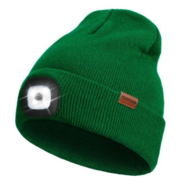 LED Beanie Hat with Light,Unisex USB Rechargeable Hands Free 4
