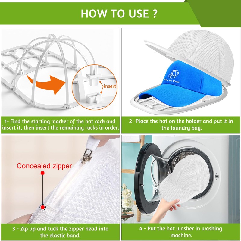 Eiito Hat Washer Cage, Hat Washer for Baseball Caps for