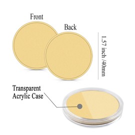 15PCS Blank Challenge Coins for Laser Engraving, 40mm Diameter Alloy Blank Metal Coins with Acrylic Protection Box for Travel Birthday Commemorative Collection Supplies Stamping DIY Crafts (Golden)