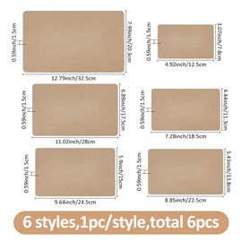 SUPERFINDINGS 6Pcs 6Size Pottery Molds Deep Rectangle MDF Wood Boards Slump Molds for Clay Plate Forming Molds Various Sizes Ceramic Molds, 125~325x78~203x15mm, Burlywood