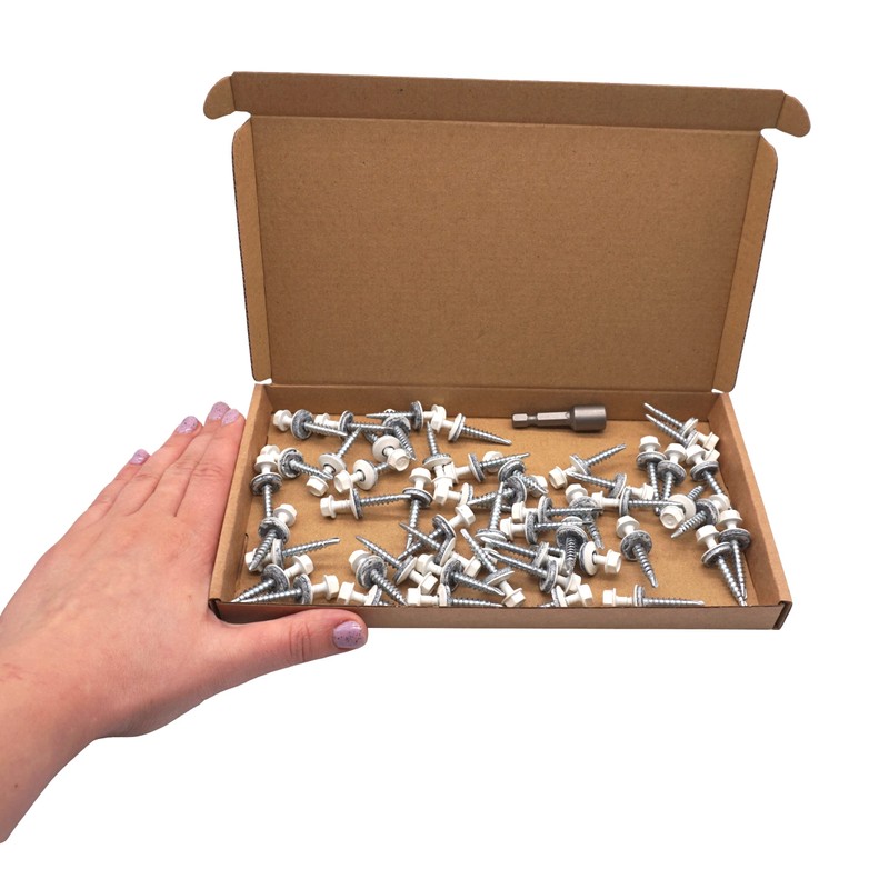 (Pack of 50 pcs) Metal Roofing Screws, 4.8 x 35