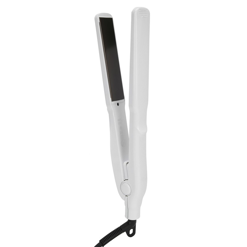 Professional Electric Hair Straightening Curling Iron DualUse Hair Straightener (White