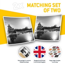 Square Stickers (Set of 2) 7.5cm BW - ATV Quad Bike Motorbike Biker Fun Decals for Laptops,Tablets,Luggage,Scrap Booking,Fridges, #40789
