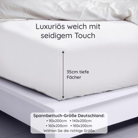 Bambaw - Fitted Sheet 90 x 200 cm White - 100% Bamboo - Hypoallergenic - Soft and Breathable Fitted Sheet 90 x 200 cm - for Summer and Winter - Fitted Sheet Allergy Sufferers - White