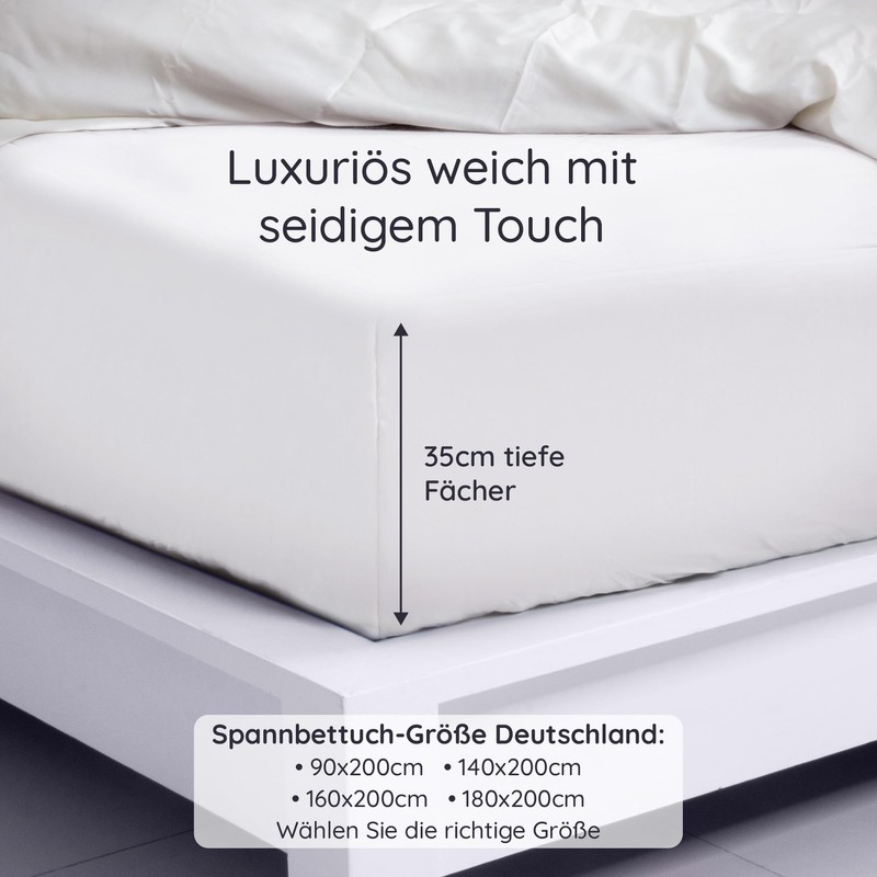 Bambaw - Fitted Sheet 90 x 200 cm White -