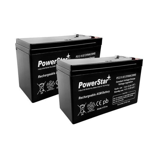 PowerStar 2 Pack - 12V 9Ah Battery APC Back-UPS NS1250, NS 125