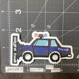 Eight Ball Police Car Adult Humor Sticker For Skateboard Phone Guitar Ect Mat112