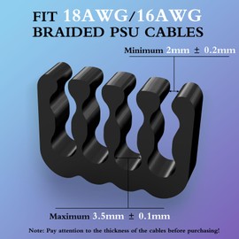 Sirlyr PC Cable Comb,PSU Cables Combs kit for Extension Cable Management 24 PCS Set 12vhpwr Cable x 4,24 pin x 4,8 pin x 16,3 mm/0.11In up to 3.5 mm/0.13 in Wire Gauge Black