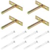 4 Pieces Heavy-Duty Floating Shelf Brackets with Mounting Screws,Solid Steel
